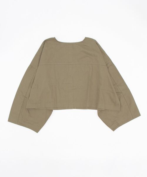 STYLEBLOCK（スタイルブロック）の「綿ツイル前後2WAYオーバーブラウス（シャツ/ブラウス・レディース・オフホワイト/オリーブ/ブラック・M）」の6枚目の写真