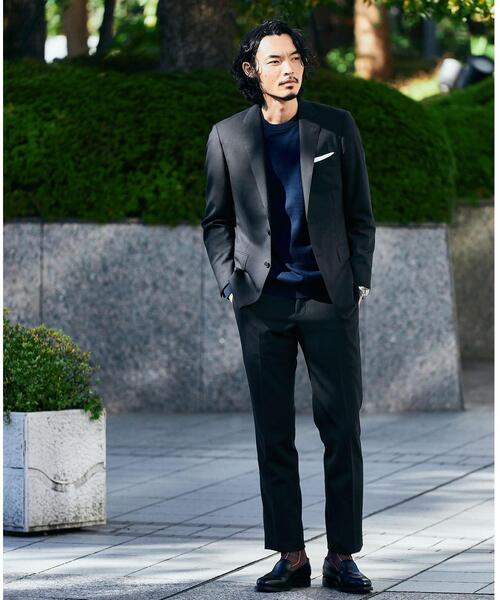 green label relaxing(グリーンレーベルリラクシング)の「<REDA×green label relaxing>トロ無地 ノープリーツ スーツパンツ(スーツパンツ・メンズ・ブラック/ダークグレー/ネイビー/グレー・72cm/80cm/84cm/88cm/92cm/76cm)」の6枚目の写真