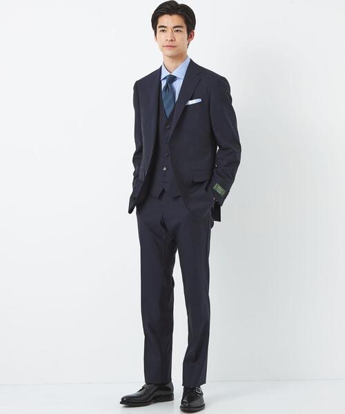 green label relaxing(グリーンレーベルリラクシング)の「<REDA×green label relaxing>トロ無地 ノープリーツ スーツパンツ(スーツパンツ・メンズ・ブラック/ダークグレー/ネイビー/グレー・72cm/80cm/84cm/88cm/92cm/76cm)」の17枚目の写真