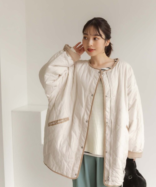 fifth（フィフス）の「2wayボア切替キルティングリバーシブルコート（その他アウター・レディース・アイボリー/ブラック・M）」の12枚目の写真