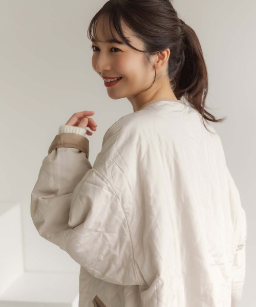 fifth（フィフス）の「2wayボア切替キルティングリバーシブルコート（その他アウター・レディース・アイボリー/ブラック・M）」の11枚目の写真