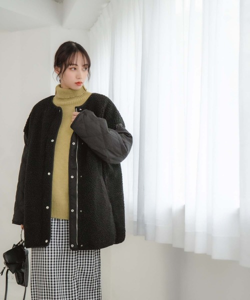 fifth（フィフス）の「2wayボア切替キルティングリバーシブルコート（その他アウター・レディース・アイボリー/ブラック・M）」の19枚目の写真