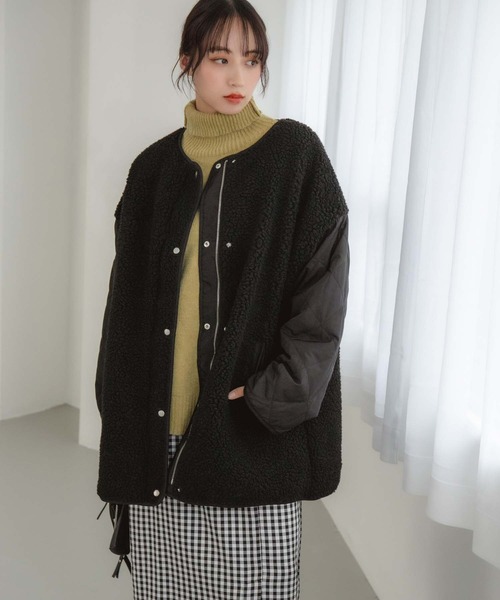 fifth（フィフス）の「2wayボア切替キルティングリバーシブルコート（その他アウター・レディース・アイボリー/ブラック・M）」の18枚目の写真