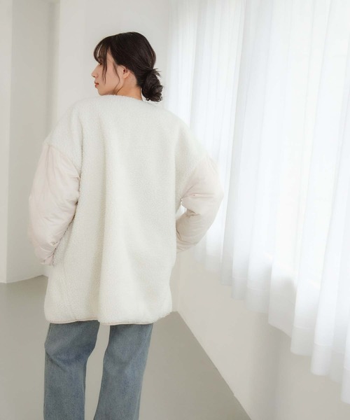 fifth（フィフス）の「2wayボア切替キルティングリバーシブルコート（その他アウター・レディース・アイボリー/ブラック・M）」の5枚目の写真