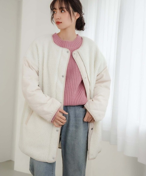 fifth（フィフス）の「2wayボア切替キルティングリバーシブルコート（その他アウター・レディース・アイボリー/ブラック・M）」の4枚目の写真