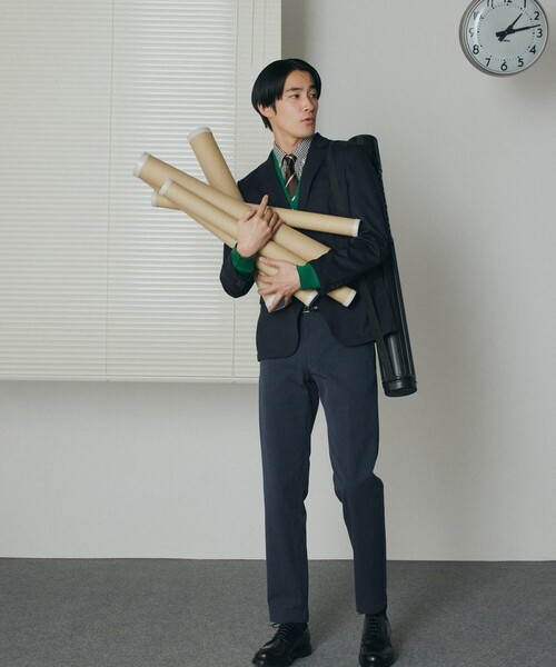 THE SHOP TK （ザ ショップ ティーケー ）の「◆【ON⇔OFF対応/360°ストレッチ】杢ヘリンボンテーパード7DAYSパンツ/7DAYS PANTS（その他パンツ・メンズ・ブラック/ライトベージュ/グレー系2/ネイビー系2/ライトグレー/ネイビー・01/02/03/04/05）」の17枚目の写真