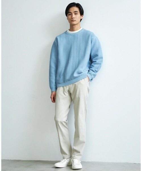 THE SHOP TK （ザ ショップ ティーケー ）の「◆【ON⇔OFF対応/360°ストレッチ】杢ヘリンボンテーパード7DAYSパンツ/7DAYS PANTS（その他パンツ・メンズ・ブラック/ライトベージュ/グレー系2/ネイビー系2/ライトグレー/ネイビー・01/02/03/04/05）」の19枚目の写真