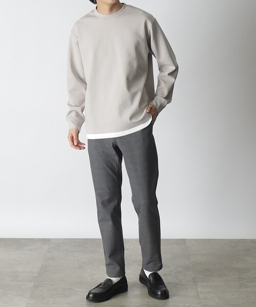 THE SHOP TK （ザ ショップ ティーケー ）の「◆【ON⇔OFF対応/360°ストレッチ】杢ヘリンボンテーパード7DAYSパンツ/7DAYS PANTS（その他パンツ・メンズ・ブラック/ライトベージュ/グレー系2/ネイビー系2/ライトグレー/ネイビー・01/02/03/04/05）」の7枚目の写真