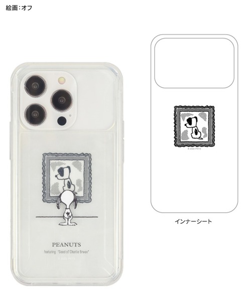 SNOOPY×OLD BETTY'S（スヌーピーカケルオールドベティーズ）の「SNG709 iPhone14/14 Pro/13/13Pro/12/12Pro 対応 ケース SNOOPY ピーナッツ SHOWCASE+（スマホケース/カバー・レディース・アイボリー/グレー/ホワイト/オフホワイト・FREE）」の2枚目の写真