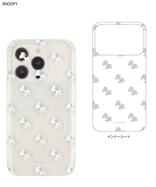 SNOOPY×OLD BETTY'S（スヌーピーカケルオールドベティーズ）の「SNG709 iPhone14/14 Pro/13/13Pro/12/12Pro 対応 ケース SNOOPY ピーナッツ SHOWCASE+（スマホケース/カバー・レディース・アイボリー/グレー/ホワイト/オフホワイト・FREE）」の3枚目の写真