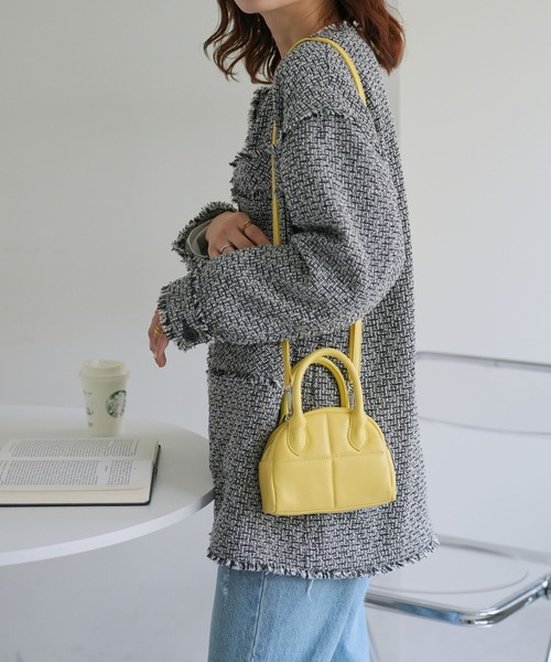 DISCOAT（ディスコート）の「キルティングミニボストンバッグ（ボストンバッグ・レディース・ライトベージュ/シルバー/イエロー/ブラック・FREE）」の18枚目の写真