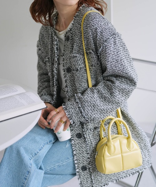 DISCOAT（ディスコート）の「キルティングミニボストンバッグ（ボストンバッグ・レディース・ライトベージュ/シルバー/イエロー/ブラック・FREE）」の16枚目の写真