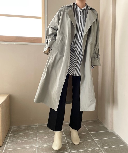 LOWRYS FARM（ローリーズファーム）の「ドロストユルトレンチコート　172566（トレンチコート・レディース・チャコールグレー/ベージュ/アイボリー/グリーン・FREE）」の22枚目の写真