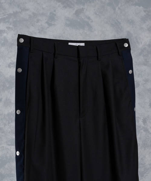 Full snap side line deformation pants / フルスナップサイドラインデ