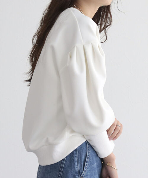 fredy emue（フレディエミュ）の「ボリュームスリーブプルオーバー（Tシャツ/カットソー・レディース・オフホワイト/カーキ/ブラック・38）」の7枚目の写真