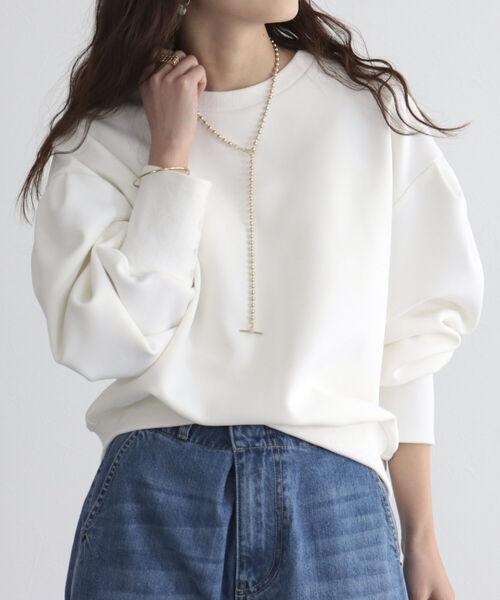 fredy emue（フレディエミュ）の「ボリュームスリーブプルオーバー（Tシャツ/カットソー・レディース・オフホワイト/カーキ/ブラック・38）」の21枚目の写真