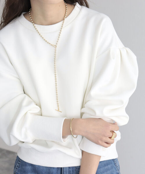 fredy emue（フレディエミュ）の「ボリュームスリーブプルオーバー（Tシャツ/カットソー・レディース・オフホワイト/カーキ/ブラック・38）」の18枚目の写真