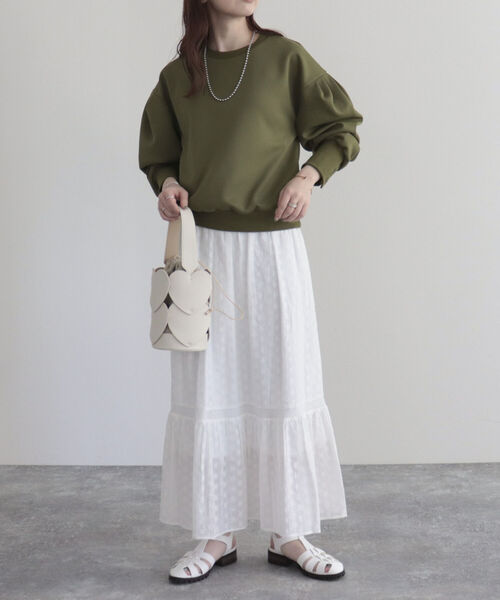 fredy emue（フレディエミュ）の「ボリュームスリーブプルオーバー（Tシャツ/カットソー・レディース・オフホワイト/カーキ/ブラック・38）」の5枚目の写真