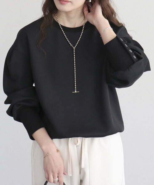 fredy emue（フレディエミュ）の「ボリュームスリーブプルオーバー（Tシャツ/カットソー・レディース・オフホワイト/カーキ/ブラック・38）」の13枚目の写真