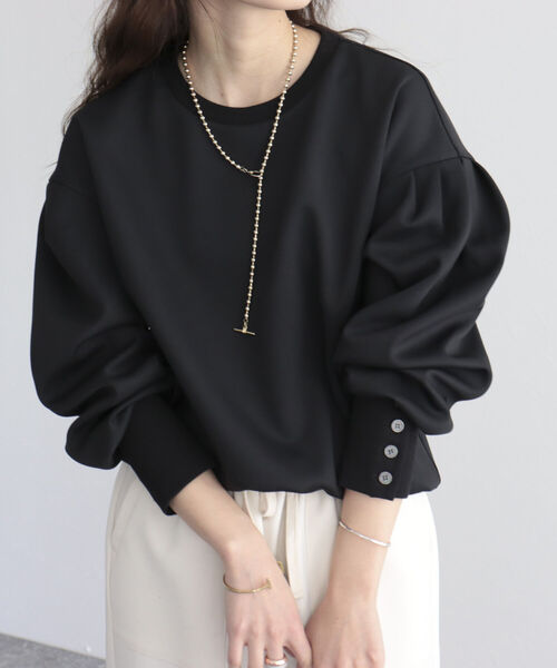 fredy emue（フレディエミュ）の「ボリュームスリーブプルオーバー（Tシャツ/カットソー・レディース・オフホワイト/カーキ/ブラック・38）」の17枚目の写真