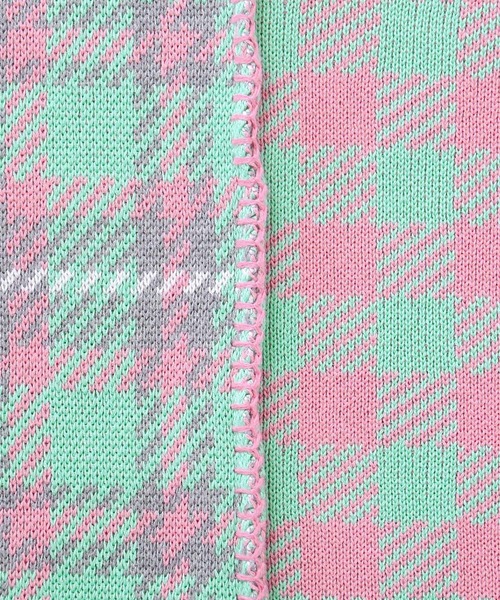 n'OrLABEL(ノアールレーベル)の「『チェック柄切替ステッチジャカードニット』(ニット/セーター・レディース・ミント/ブルーグリーン・FREE)」の14枚目の写真
