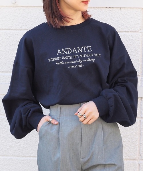 tiptop(ティップトップ)の「アソートロゴ刺繍ロンT(Tシャツ/カットソー・レディース・ホワイト系その他3/ブラック/ホワイト系その他4/ホワイト系その他5/ホワイト系その他/ホワイト系その他2/オフホワイト/ネイビー/サックスブルー・FREE)」の8枚目の写真