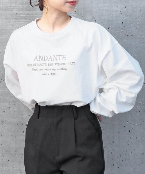 tiptop(ティップトップ)の「アソートロゴ刺繍ロンT(Tシャツ/カットソー・レディース・ホワイト系その他3/ブラック/ホワイト系その他4/ホワイト系その他5/ホワイト系その他/ホワイト系その他2/オフホワイト/ネイビー/サックスブルー・FREE)」の4枚目の写真