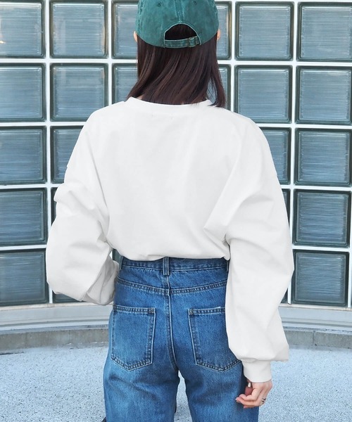 tiptop(ティップトップ)の「アソートロゴ刺繍ロンT(Tシャツ/カットソー・レディース・ホワイト系その他3/ブラック/ホワイト系その他4/ホワイト系その他5/ホワイト系その他/ホワイト系その他2/オフホワイト/ネイビー/サックスブルー・FREE)」の12枚目の写真