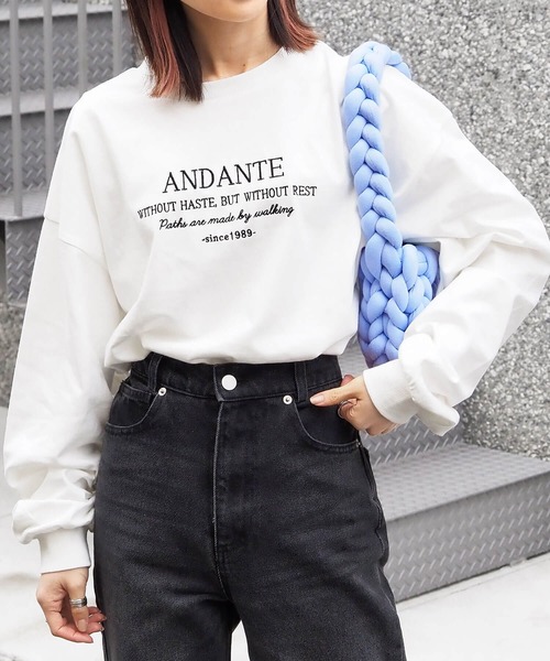 tiptop(ティップトップ)の「アソートロゴ刺繍ロンT(Tシャツ/カットソー・レディース・ホワイト系その他3/ブラック/ホワイト系その他4/ホワイト系その他5/ホワイト系その他/ホワイト系その他2/オフホワイト/ネイビー/サックスブルー・FREE)」の18枚目の写真