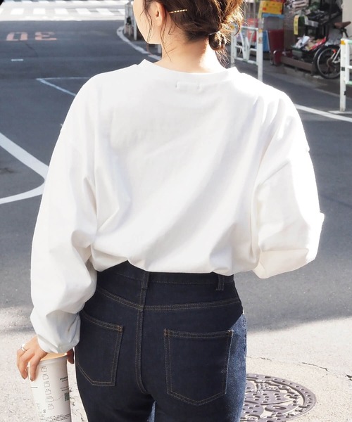 tiptop(ティップトップ)の「アソートロゴ刺繍ロンT(Tシャツ/カットソー・レディース・ホワイト系その他3/ブラック/ホワイト系その他4/ホワイト系その他5/ホワイト系その他/ホワイト系その他2/オフホワイト/ネイビー/サックスブルー・FREE)」の16枚目の写真