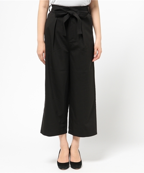 HARE（ハレ）の「フトベルトワイドタックパンツ(HARE)（スラックス・レディース・ブラック/グレー/インディゴブルー・FREE）」の4枚目の写真