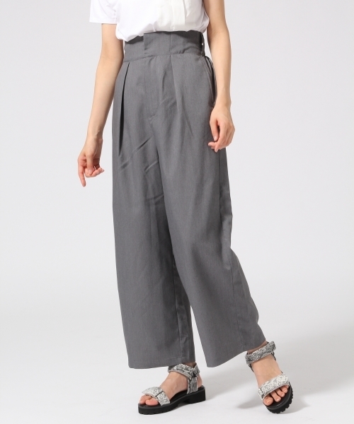 HARE（ハレ）の「フトベルトワイドタックパンツ(HARE)（スラックス・レディース・ブラック/グレー/インディゴブルー・FREE）」の16枚目の写真