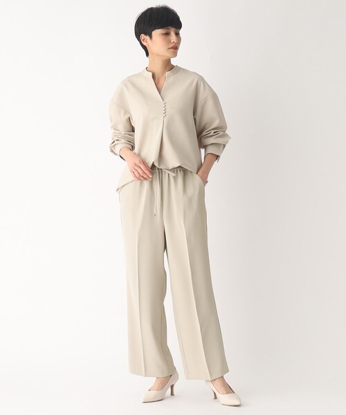 OPAQUE.CLIP（オペークドットクリップ）の「◆ストレッチイージーワイドパンツ【美脚シルエット】（その他パンツ・レディース・オフホワイト/ライトグレー/ベージュ/ブラック・34/36/38/40/42）」の14枚目の写真