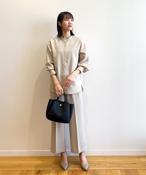 OPAQUE.CLIP（オペークドットクリップ）の「◆ストレッチイージーワイドパンツ【美脚シルエット】（その他パンツ・レディース・オフホワイト/ライトグレー/ベージュ/ブラック・34/36/38/40/42）」の8枚目の写真