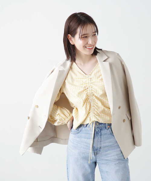 N.（N. Natural Beauty Basic）（エヌエヌナチュラルビューティーベーシック）の「【S Size Line】◆ダブルクロスダブルジャケット（テーラードジャケット・レディース・ネイビー/オフホワイト・SMALL/MEDIUM）」の9枚目の写真