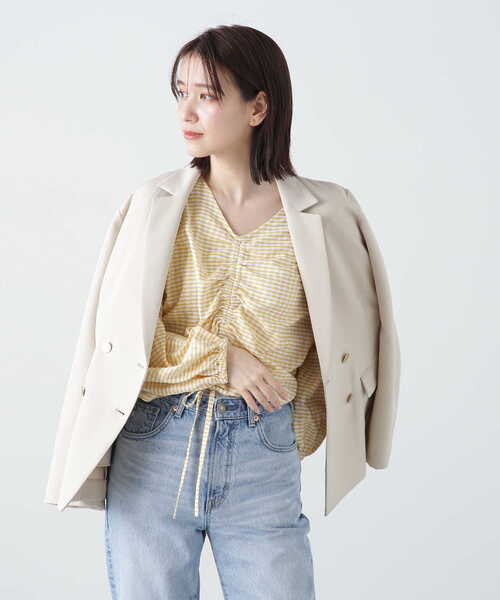 N.（N. Natural Beauty Basic）（エヌエヌナチュラルビューティーベーシック）の「【S Size Line】◆ダブルクロスダブルジャケット（テーラードジャケット・レディース・ネイビー/オフホワイト・SMALL/MEDIUM）」の10枚目の写真