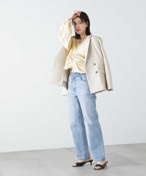 N.（N. Natural Beauty Basic）（エヌエヌナチュラルビューティーベーシック）の「【S Size Line】◆ダブルクロスダブルジャケット（テーラードジャケット・レディース・ネイビー/オフホワイト・SMALL/MEDIUM）」の14枚目の写真