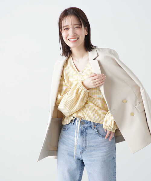 N.（N. Natural Beauty Basic）（エヌエヌナチュラルビューティーベーシック）の「【S Size Line】◆ダブルクロスダブルジャケット（テーラードジャケット・レディース・ネイビー/オフホワイト・SMALL/MEDIUM）」の15枚目の写真
