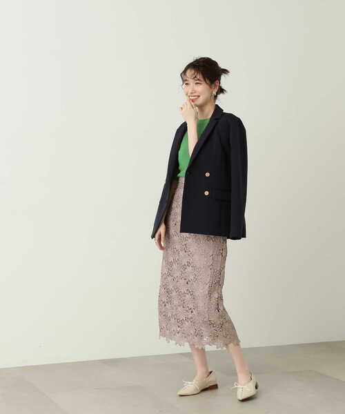 N.（N. Natural Beauty Basic）（エヌエヌナチュラルビューティーベーシック）の「【S Size Line】◆ダブルクロスダブルジャケット（テーラードジャケット・レディース・ネイビー/オフホワイト・SMALL/MEDIUM）」の20枚目の写真