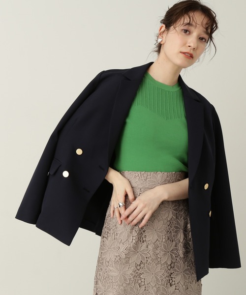 N.（N. Natural Beauty Basic）（エヌエヌナチュラルビューティーベーシック）の「【S Size Line】◆ダブルクロスダブルジャケット（テーラードジャケット・レディース・ネイビー/オフホワイト・SMALL/MEDIUM）」の2枚目の写真