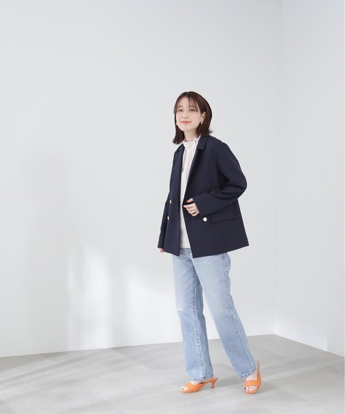 N.（N. Natural Beauty Basic）（エヌエヌナチュラルビューティーベーシック）の「【S Size Line】◆ダブルクロスダブルジャケット（テーラードジャケット・レディース・ネイビー/オフホワイト・SMALL/MEDIUM）」の7枚目の写真