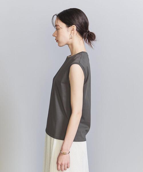 BEAUTY&YOUTH UNITED ARROWS（ビューティーアンドユースユナイテッドアローズ）の「クリアハイゲージコットンブレンド ノースリーブカットソー（Tシャツ/カットソー・レディース・ダークグリーン/オフホワイト/ダークグレー/ライム・S/M）」の14枚目の写真