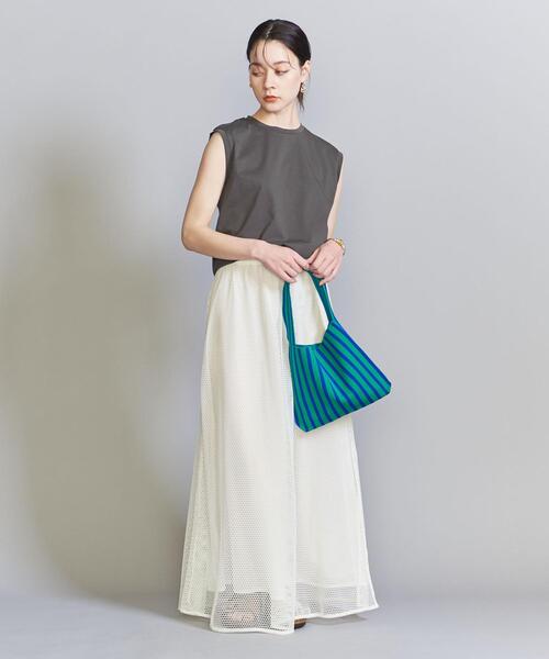 BEAUTY&YOUTH UNITED ARROWS（ビューティーアンドユースユナイテッドアローズ）の「クリアハイゲージコットンブレンド ノースリーブカットソー（Tシャツ/カットソー・レディース・ダークグリーン/オフホワイト/ダークグレー/ライム・S/M）」の16枚目の写真