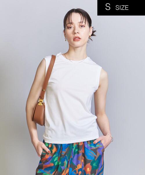 BEAUTY&YOUTH UNITED ARROWS（ビューティーアンドユースユナイテッドアローズ）の「クリアハイゲージコットンブレンド ノースリーブカットソー（Tシャツ/カットソー・レディース・ダークグリーン/オフホワイト/ダークグレー/ライム・S/M）」の12枚目の写真