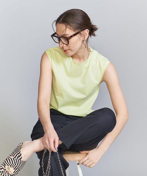 BEAUTY&YOUTH UNITED ARROWS（ビューティーアンドユースユナイテッドアローズ）の「クリアハイゲージコットンブレンド ノースリーブカットソー（Tシャツ/カットソー・レディース・ダークグリーン/オフホワイト/ダークグレー/ライム・S/M）」の17枚目の写真