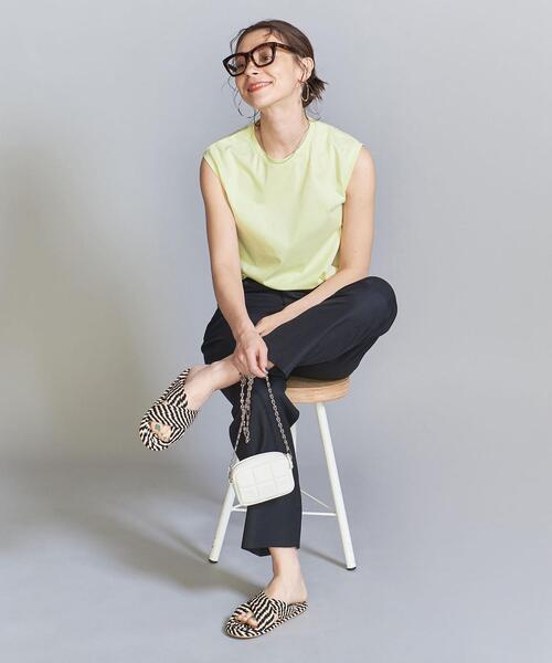 BEAUTY&YOUTH UNITED ARROWS（ビューティーアンドユースユナイテッドアローズ）の「クリアハイゲージコットンブレンド ノースリーブカットソー（Tシャツ/カットソー・レディース・ダークグリーン/オフホワイト/ダークグレー/ライム・S/M）」の18枚目の写真