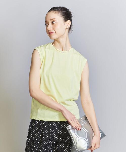 BEAUTY&YOUTH UNITED ARROWS（ビューティーアンドユースユナイテッドアローズ）の「クリアハイゲージコットンブレンド ノースリーブカットソー（Tシャツ/カットソー・レディース・ダークグリーン/オフホワイト/ダークグレー/ライム・S/M）」の20枚目の写真