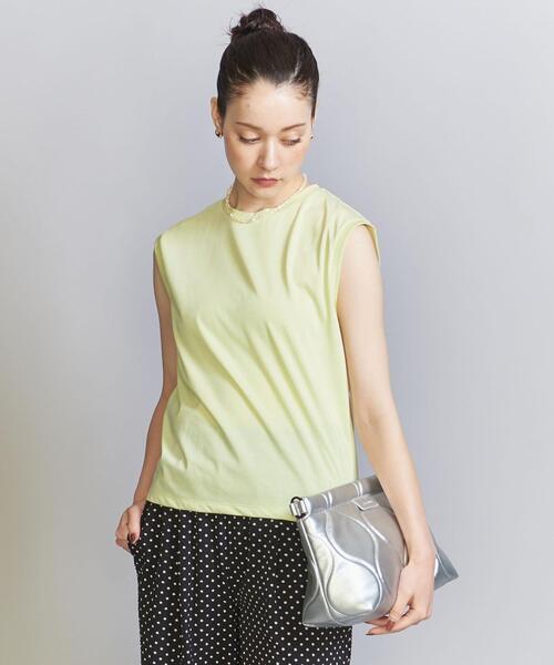 BEAUTY&YOUTH UNITED ARROWS（ビューティーアンドユースユナイテッドアローズ）の「クリアハイゲージコットンブレンド ノースリーブカットソー（Tシャツ/カットソー・レディース・ダークグリーン/オフホワイト/ダークグレー/ライム・S/M）」の21枚目の写真