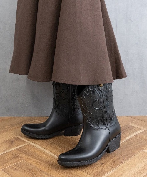 Fabby fabby(ファビィーファビィー)の「ウエスタンレインブーツ(レインシューズ・レディース・ブラック・MEDIUM/LARGE)」の14枚目の写真