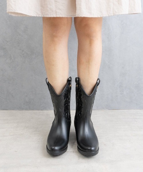 Fabby fabby(ファビィーファビィー)の「ウエスタンレインブーツ(レインシューズ・レディース・ブラック・MEDIUM/LARGE)」の8枚目の写真